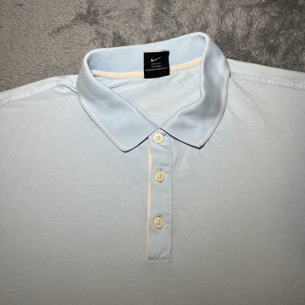 Vintage Nike Golf Dri Fit Men's Short Sleeve Light Blue Polo SZ XL Shirt Casual